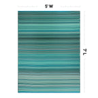 Contemporary Stripe Reversible Plastic Outdoor Rugs
