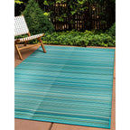 Contemporary Stripe Reversible Plastic Outdoor Rugs