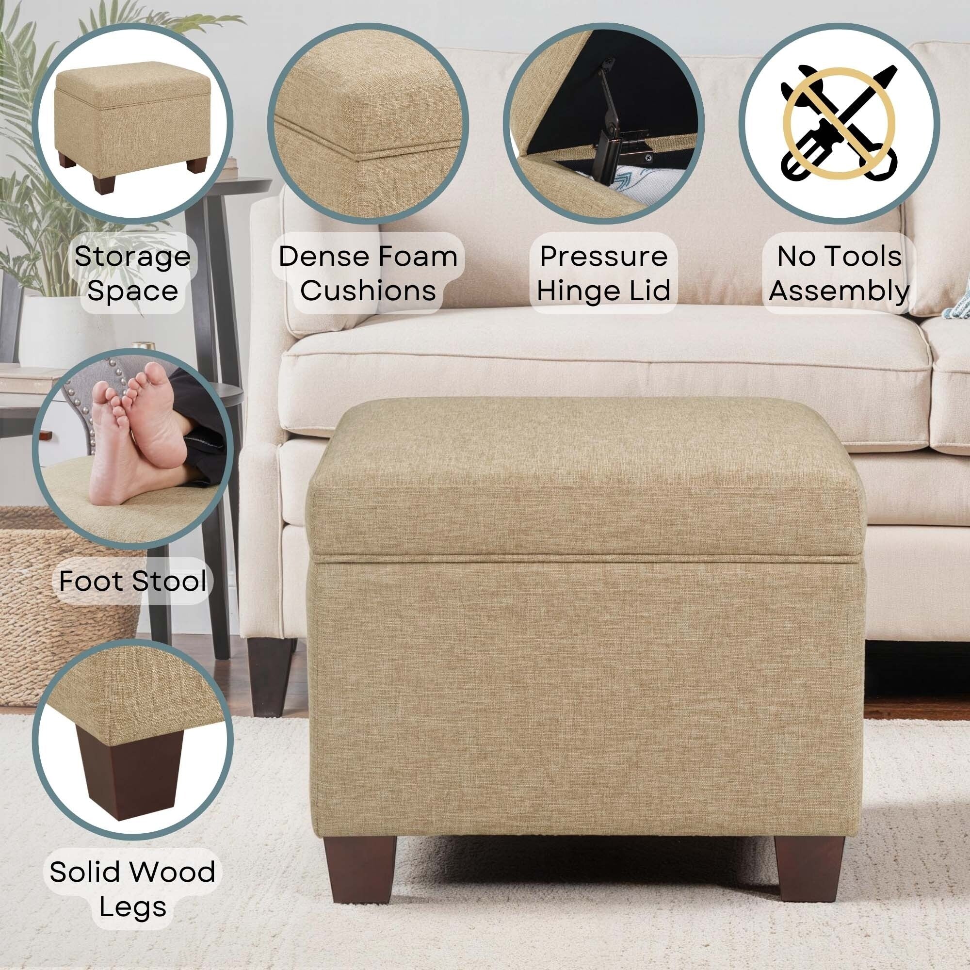 Convenience Concepts Madison Storage Ottoman