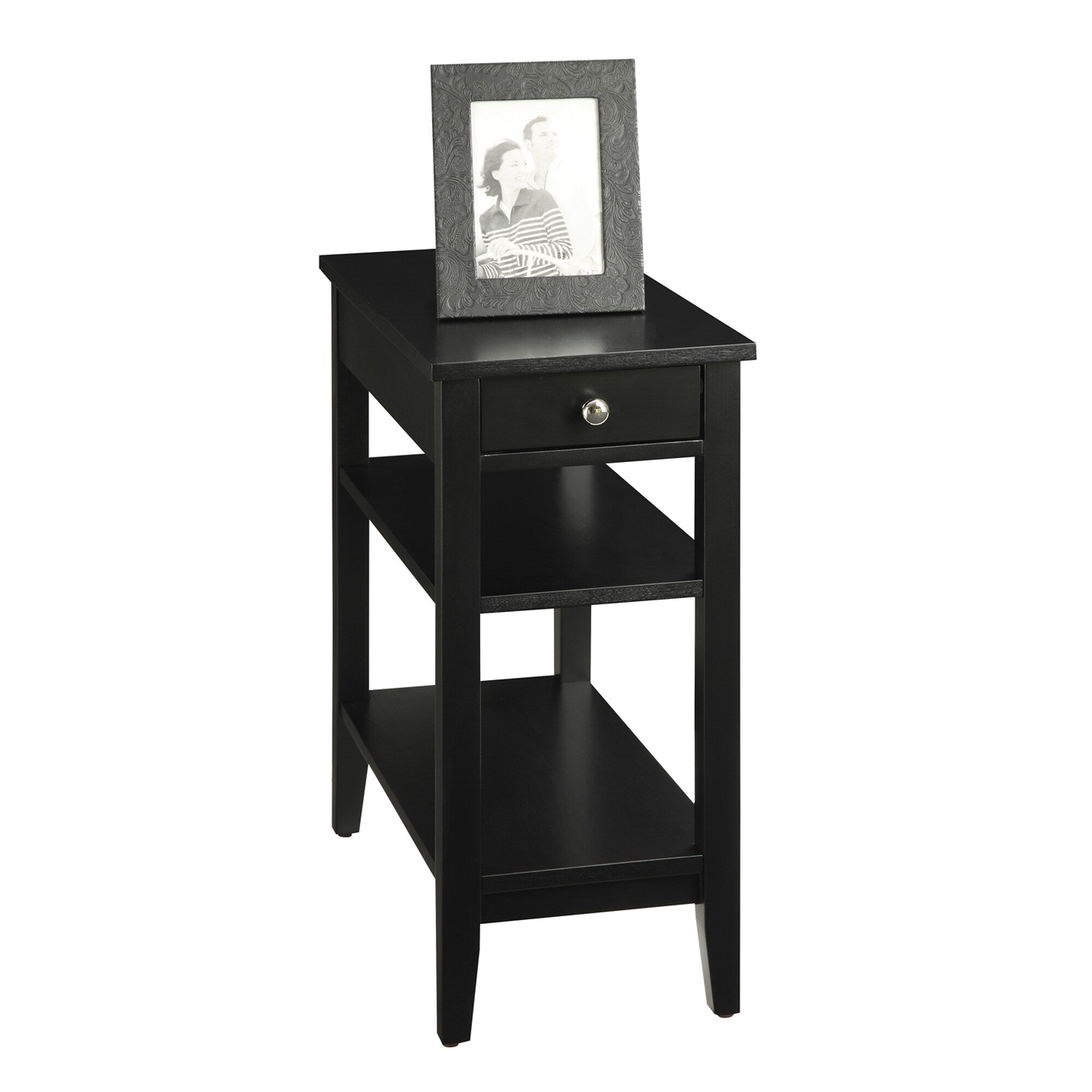 Convenience Concepts American Heritage 1 Drawer Chairside End Table with Shelves