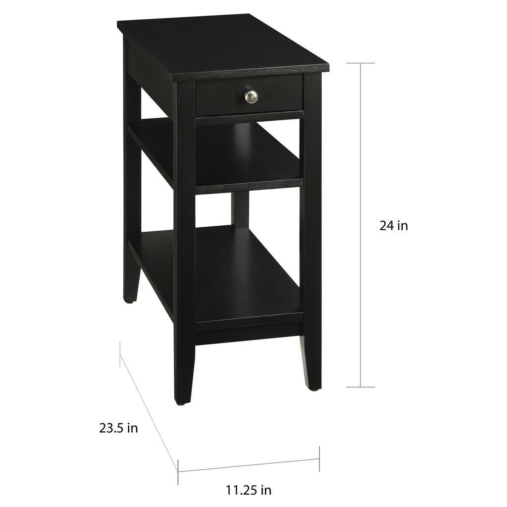 Convenience Concepts American Heritage 1 Drawer Chairside End Table with Shelves