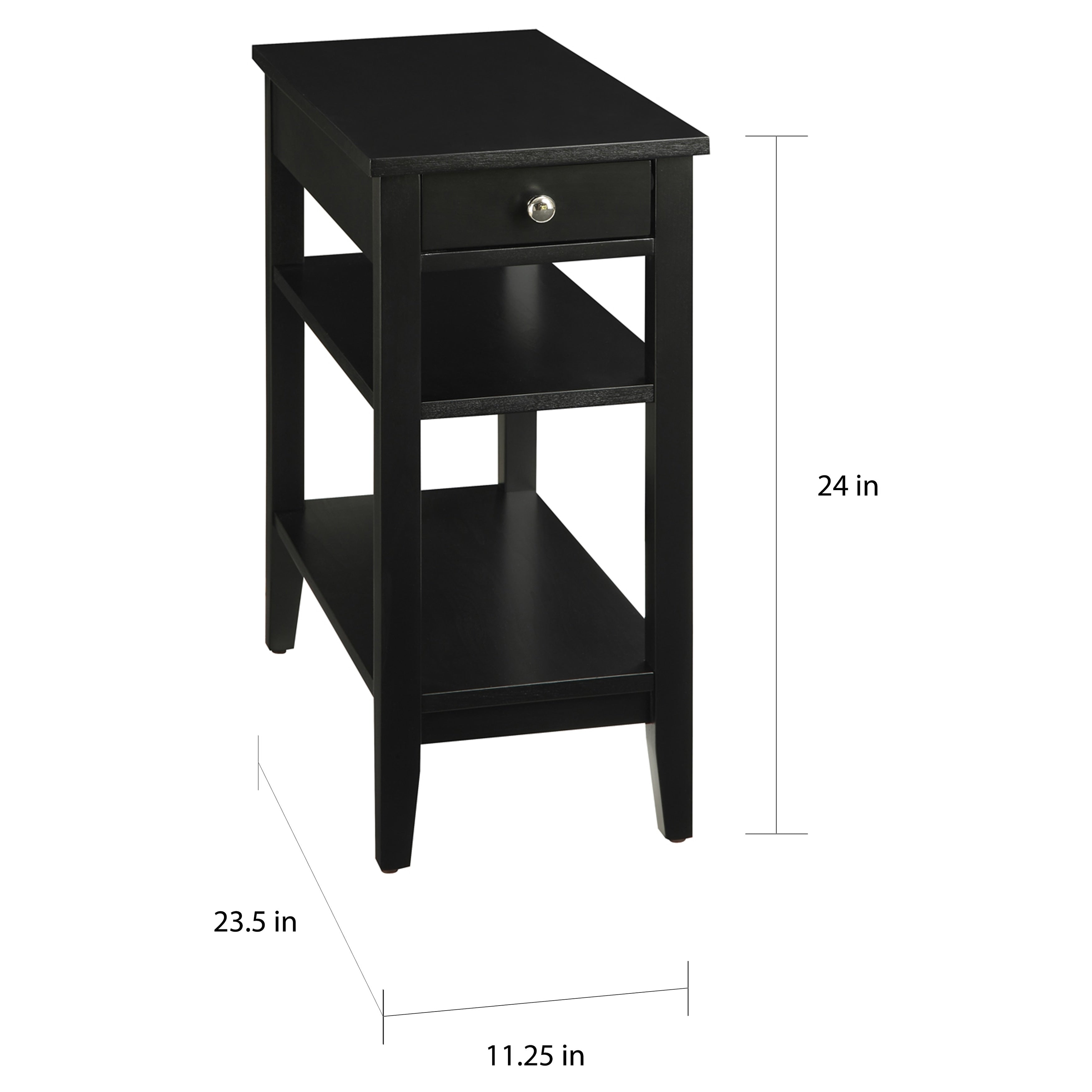 Convenience Concepts American Heritage 1 Drawer Chairside End Table with Shelves