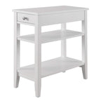 Convenience Concepts American Heritage 1 Drawer Chairside End Table with Shelves