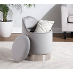 Silver Orchid Corday Swivel Velvet Vanity Stool