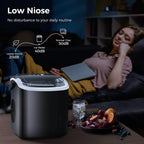 Countertop Portable Ice Maker with Self-cleaning ,9 Bullet Ice Cubes in 6 Mins, Comes with Ice Basket and Ice Scoop
