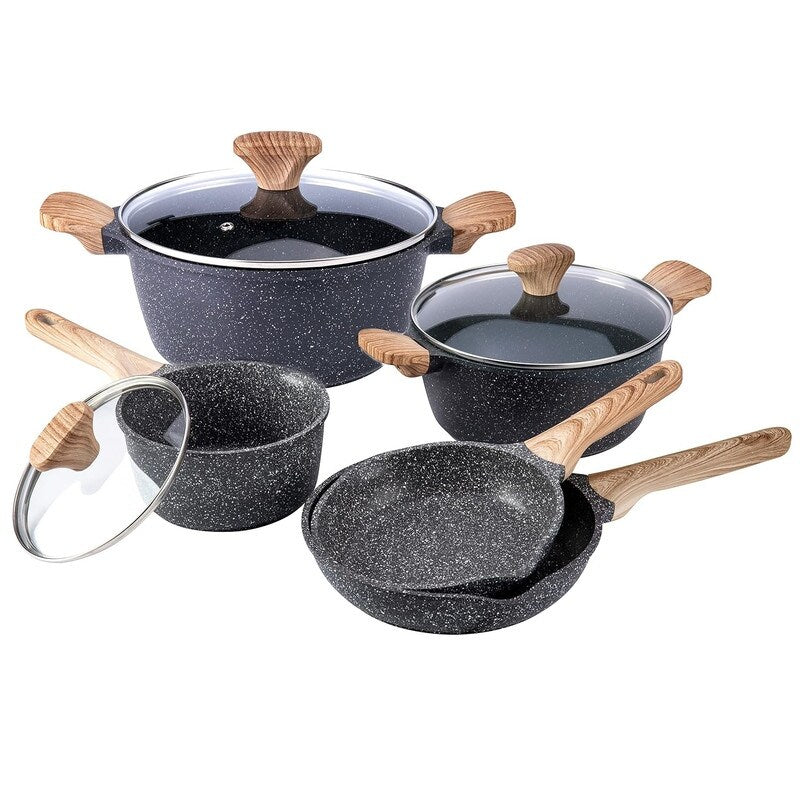 Country Kitchen Non-Stick Cast Aluminum Cookware Set - Durable Kitchen Cookware for Everyday Cooking, 6-11 Pc