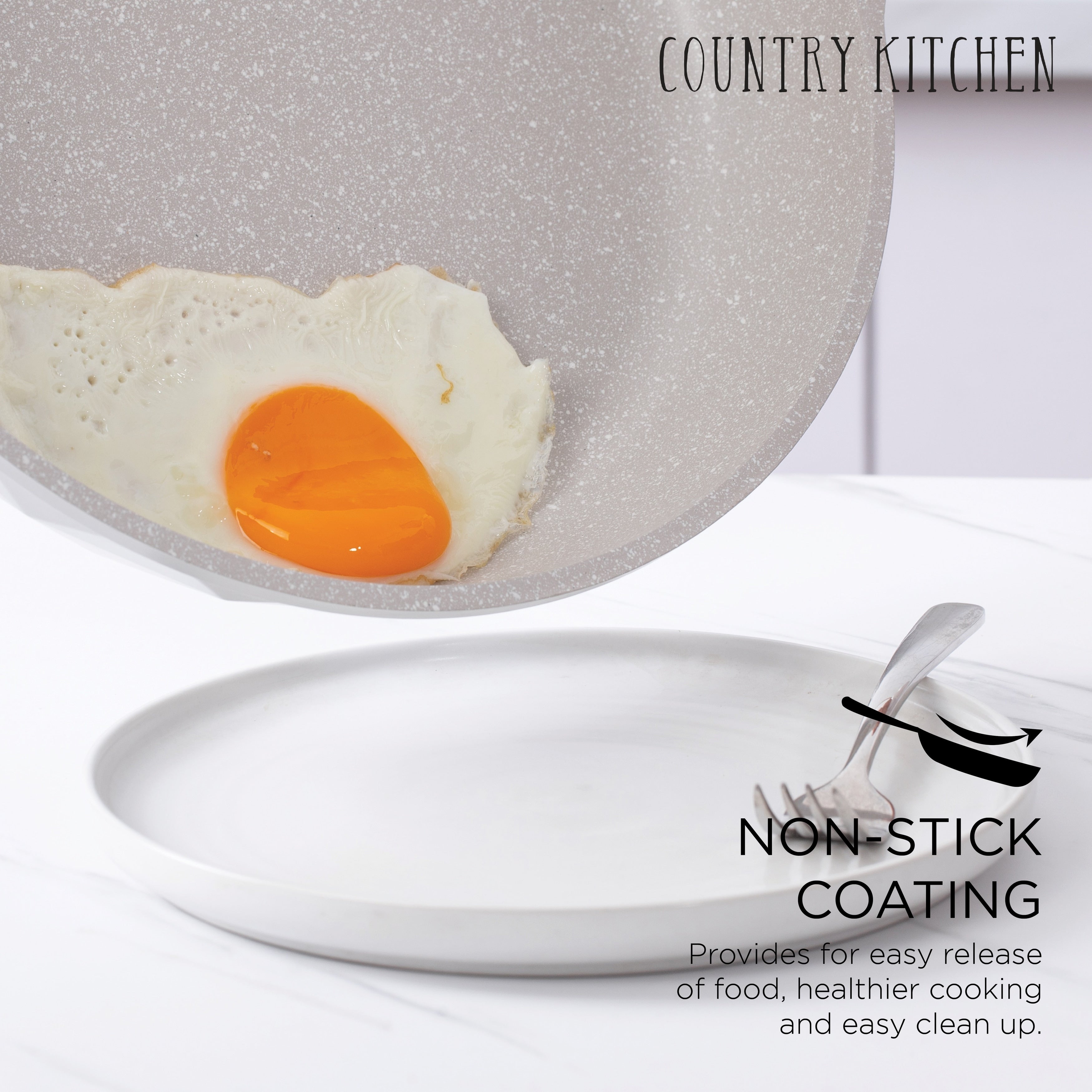 Country Kitchen Non-Stick Cast Aluminum Cookware Set - Durable Kitchen Cookware for Everyday Cooking, 6-11 Pc