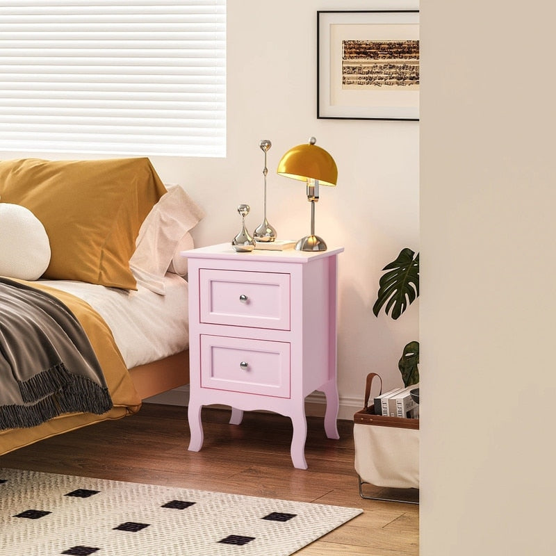 Country Style Two-Drawer Nightstand- Set of 2