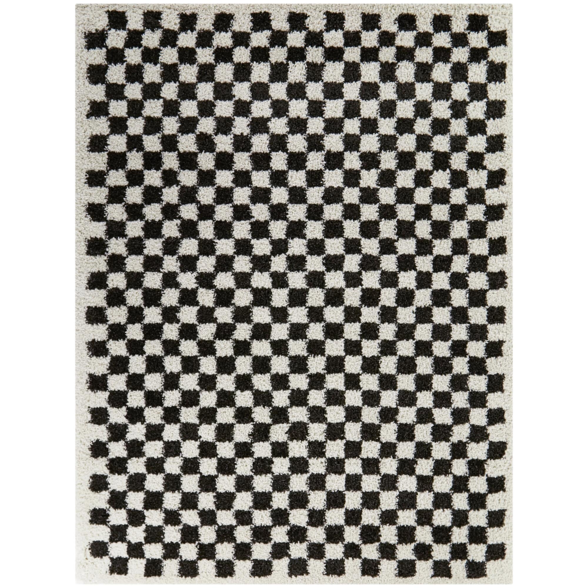 Covey Plush Checkered Thick Shag Area Rug