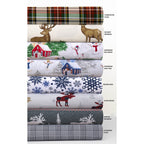Cozy Flannel Novelty and Holiday Printed Extra Deep Pocket Sheet Set