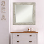 Beveled Bathroom Wall Mirror - Crackled Metallic Frame