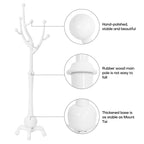 Tree-branch Rubberwood Freestanding Coat Rack with 8 Hooks - 24.5W x 70.87H