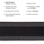 Checkered Border Non-slip Contemporary 26-inch Wide Runner Rug