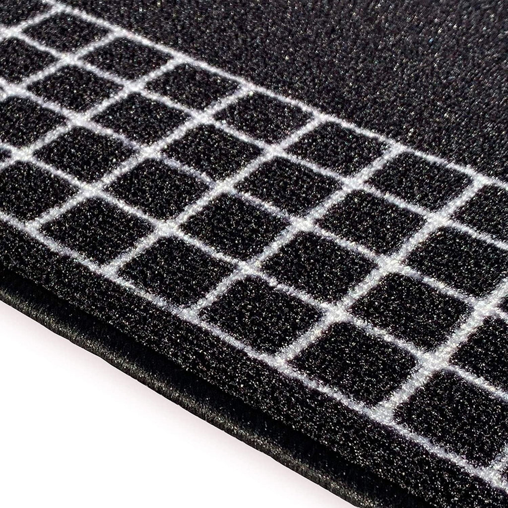 Checkered Border Non-slip Contemporary 26-inch Wide Runner Rug