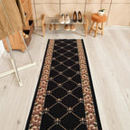 Custom Size Fleur De Lis 26 Inch Wide Non-Slip Stair Runner Rug