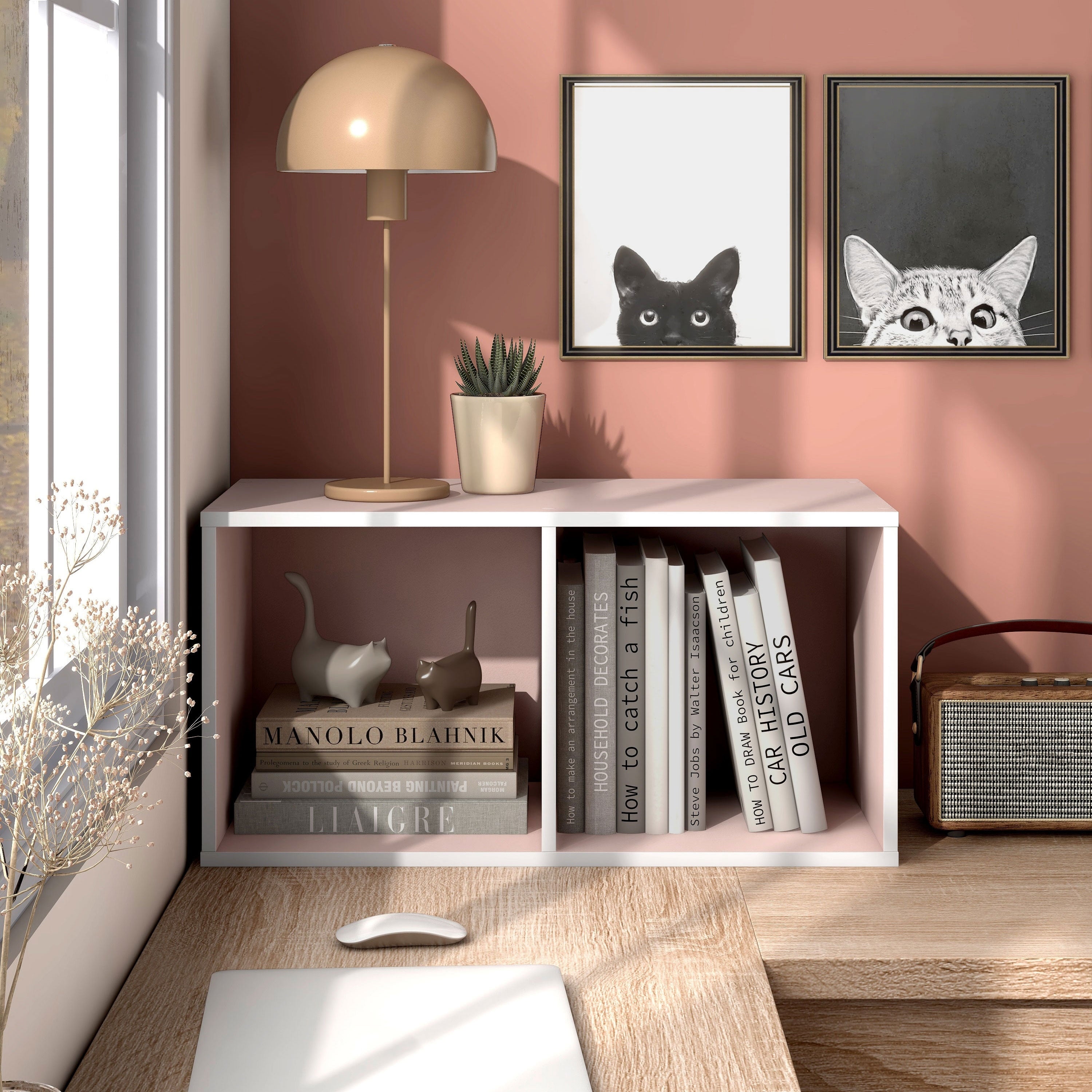 DH BASIC Modern Wood Customizable Stackable Storage Organizer - Cube Shelves, Drawer Cabinet, Bookcase with Doors by Denhour