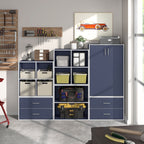 DH BASIC Modern Wood Customizable Stackable Storage Organizer - Cube Shelves, Drawer Cabinet, Bookcase with Doors by Denhour