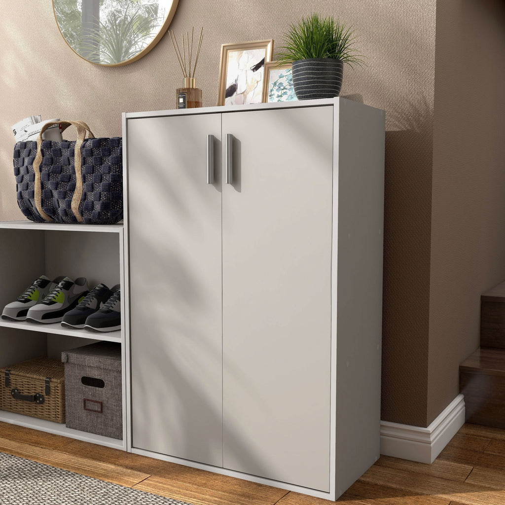 DH BASIC Modern Wood Customizable Stackable Storage Organizer - Cube Shelves, Drawer Cabinet, Bookcase with Doors by Denhour