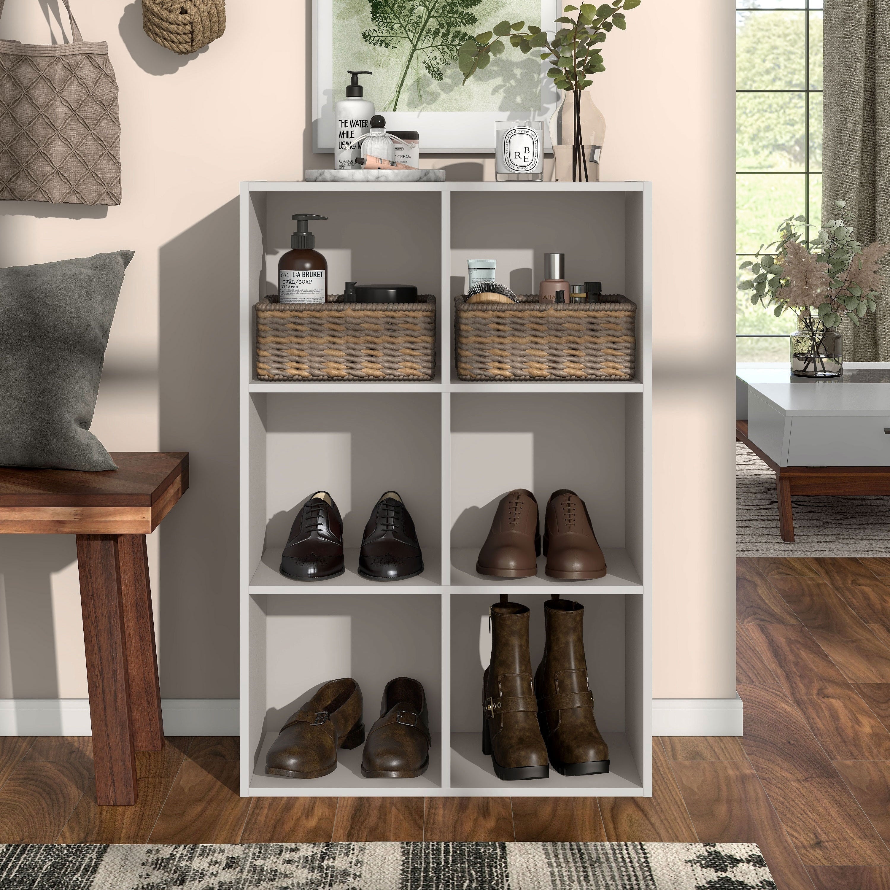 DH BASIC Modern Wood Customizable Stackable Storage Organizer - Cube Shelves, Drawer Cabinet, Bookcase with Doors by Denhour