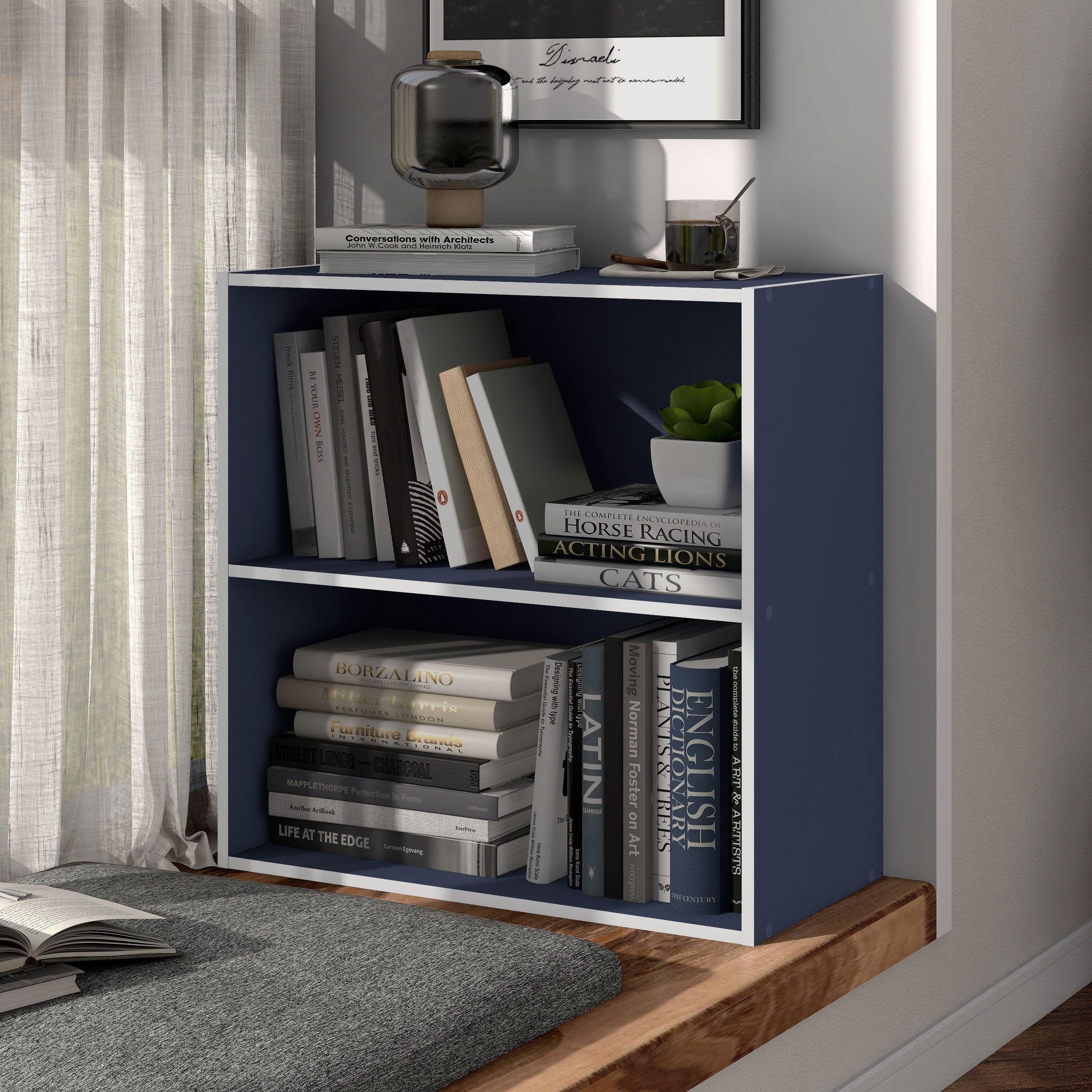 DH BASIC Modern Wood Customizable Stackable Storage Organizer - Cube Shelves, Drawer Cabinet, Bookcase with Doors by Denhour
