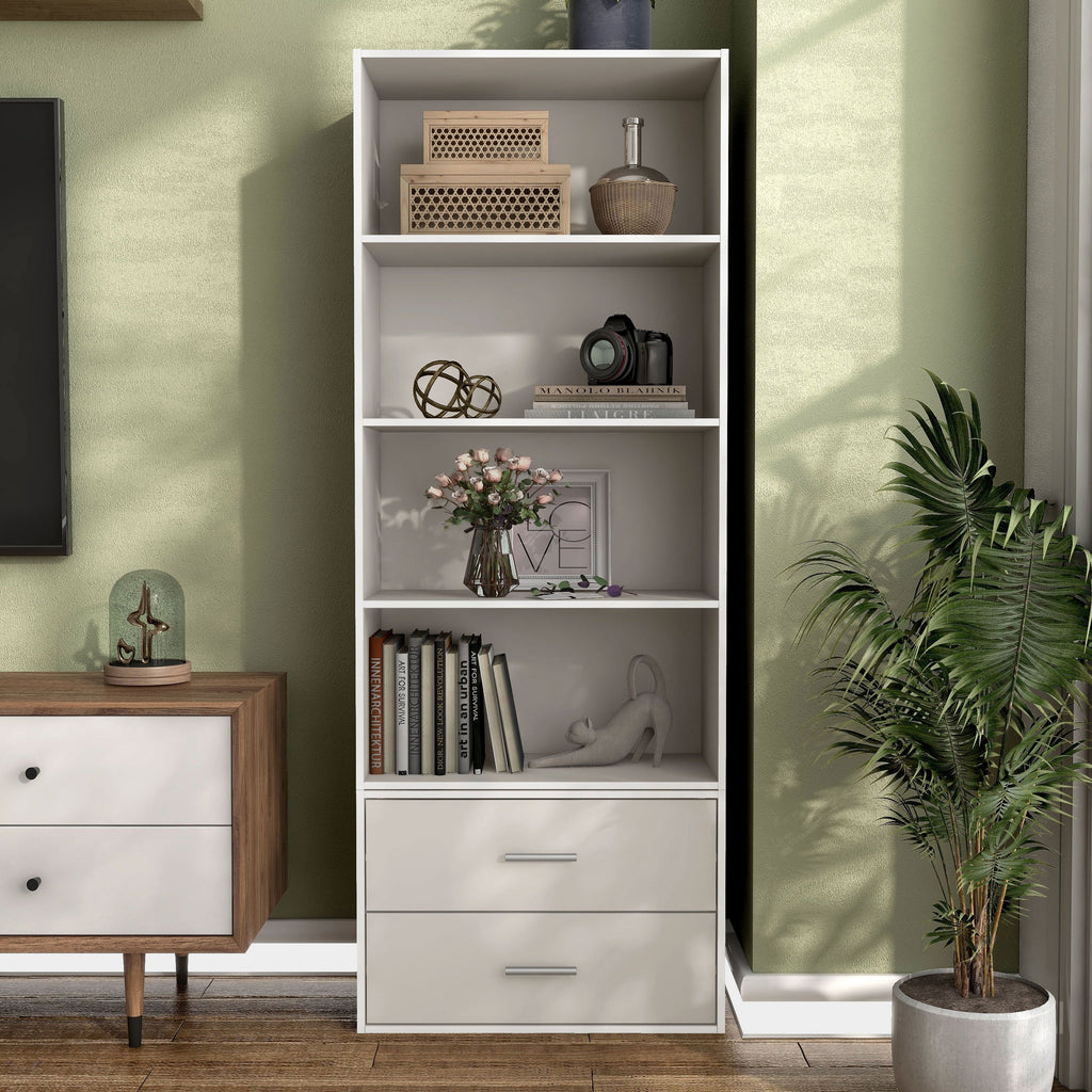 DH BASIC Modern Wood Customizable Stackable Storage Organizer - Cube Shelves, Drawer Cabinet, Bookcase with Doors by Denhour
