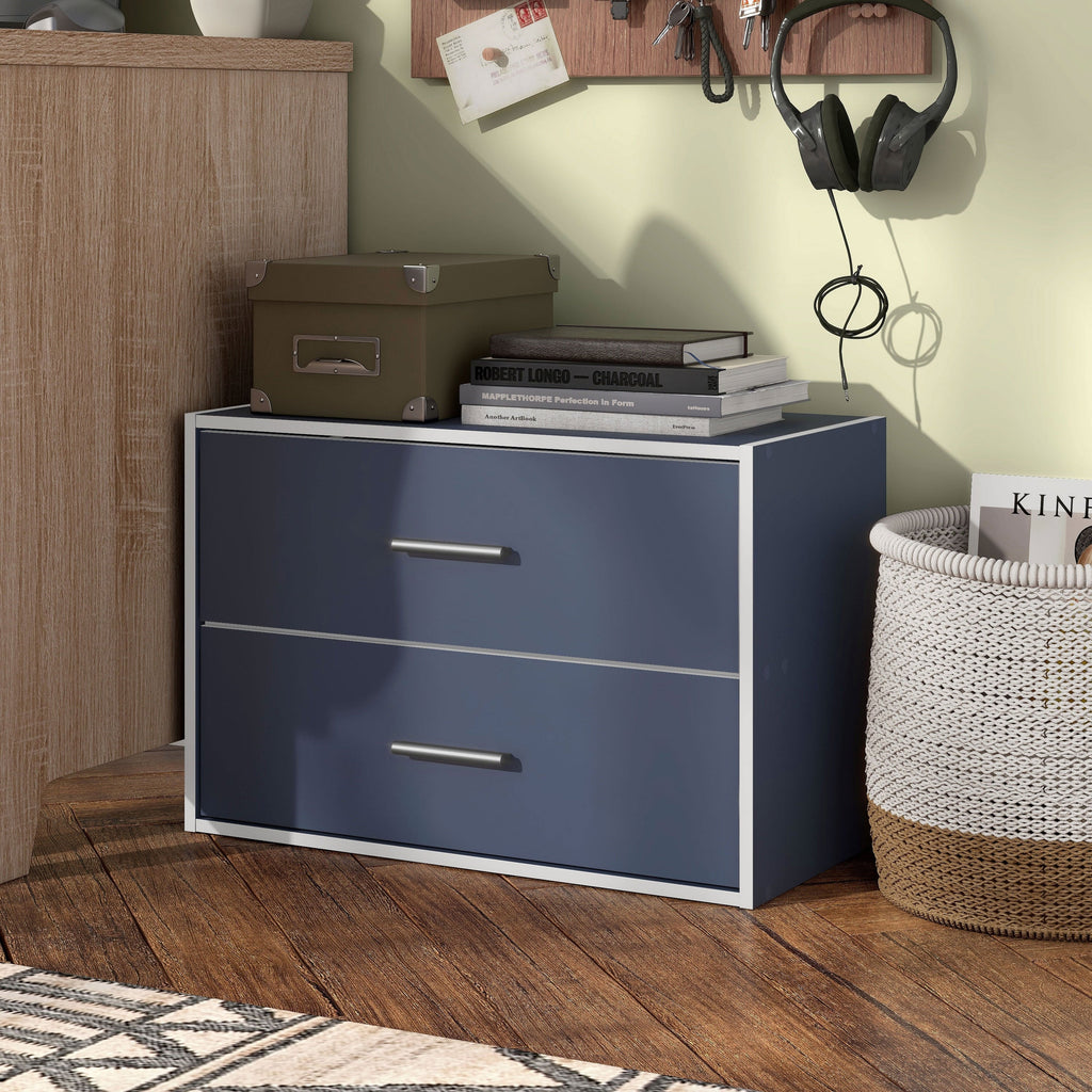 DH BASIC Modern Wood Customizable Stackable Storage Organizer - Cube Shelves, Drawer Cabinet, Bookcase with Doors by Denhour