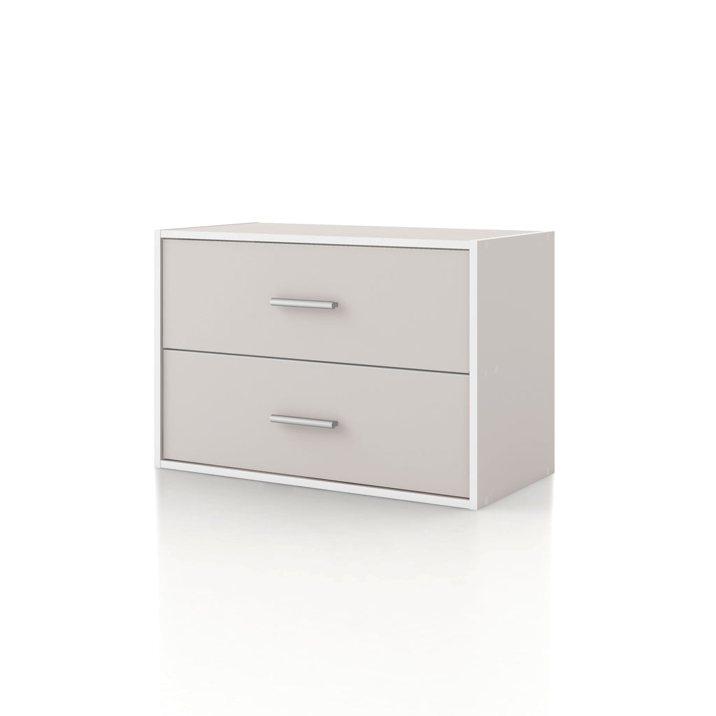 DH BASIC Modern Wood Customizable Stackable Storage Organizer - Cube Shelves, Drawer Cabinet, Bookcase with Doors by Denhour