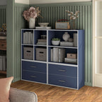 DH BASIC Modern Wood Customizable Stackable Storage Organizer - Cube Shelves, Drawer Cabinet, Bookcase with Doors by Denhour