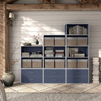 DH BASIC Modern Wood Customizable Stackable Storage Organizer - Cube Shelves, Drawer Cabinet, Bookcase with Doors by Denhour