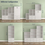 DH BASIC Modern Wood Customizable Stackable Storage Organizer - Cube Shelves, Drawer Cabinet, Bookcase with Doors by Denhour