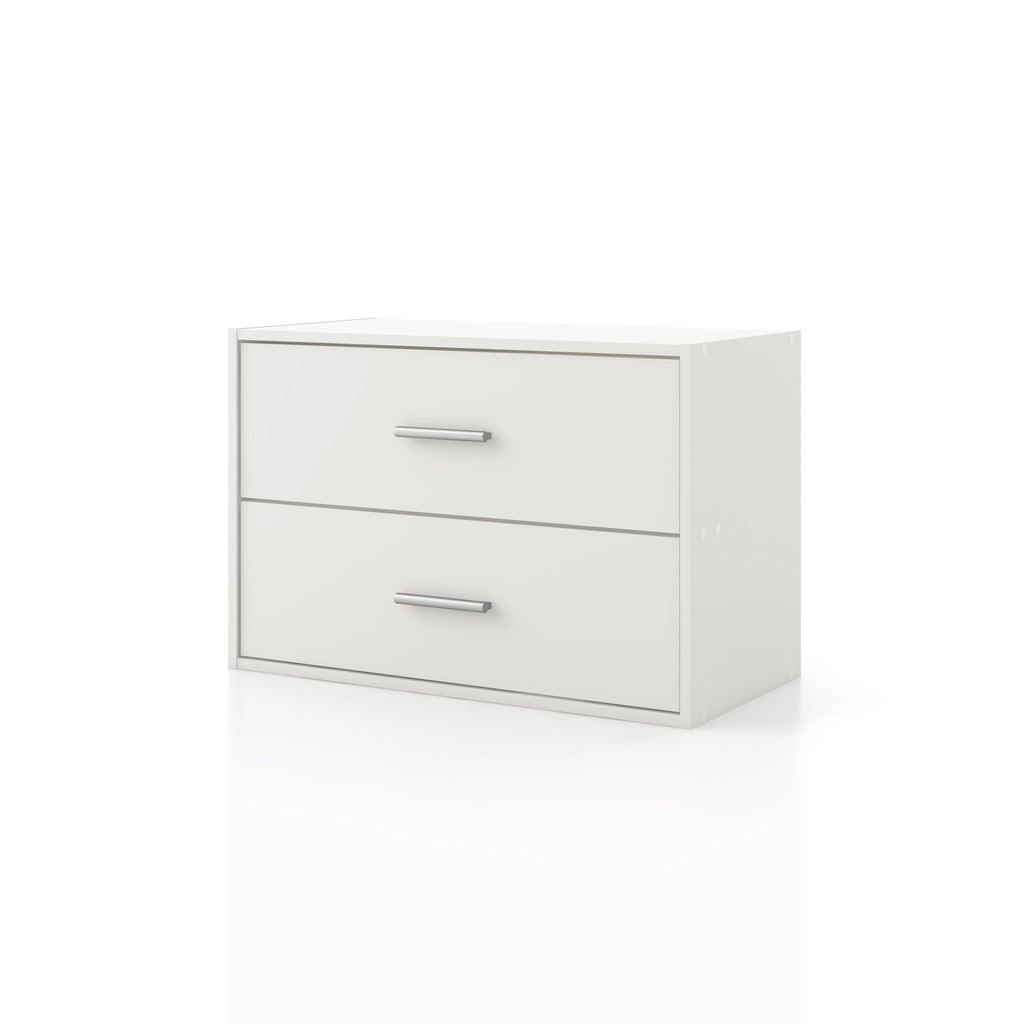 DH BASIC Modern Wood Customizable Stackable Storage Organizer - Cube Shelves, Drawer Cabinet, Bookcase with Doors by Denhour