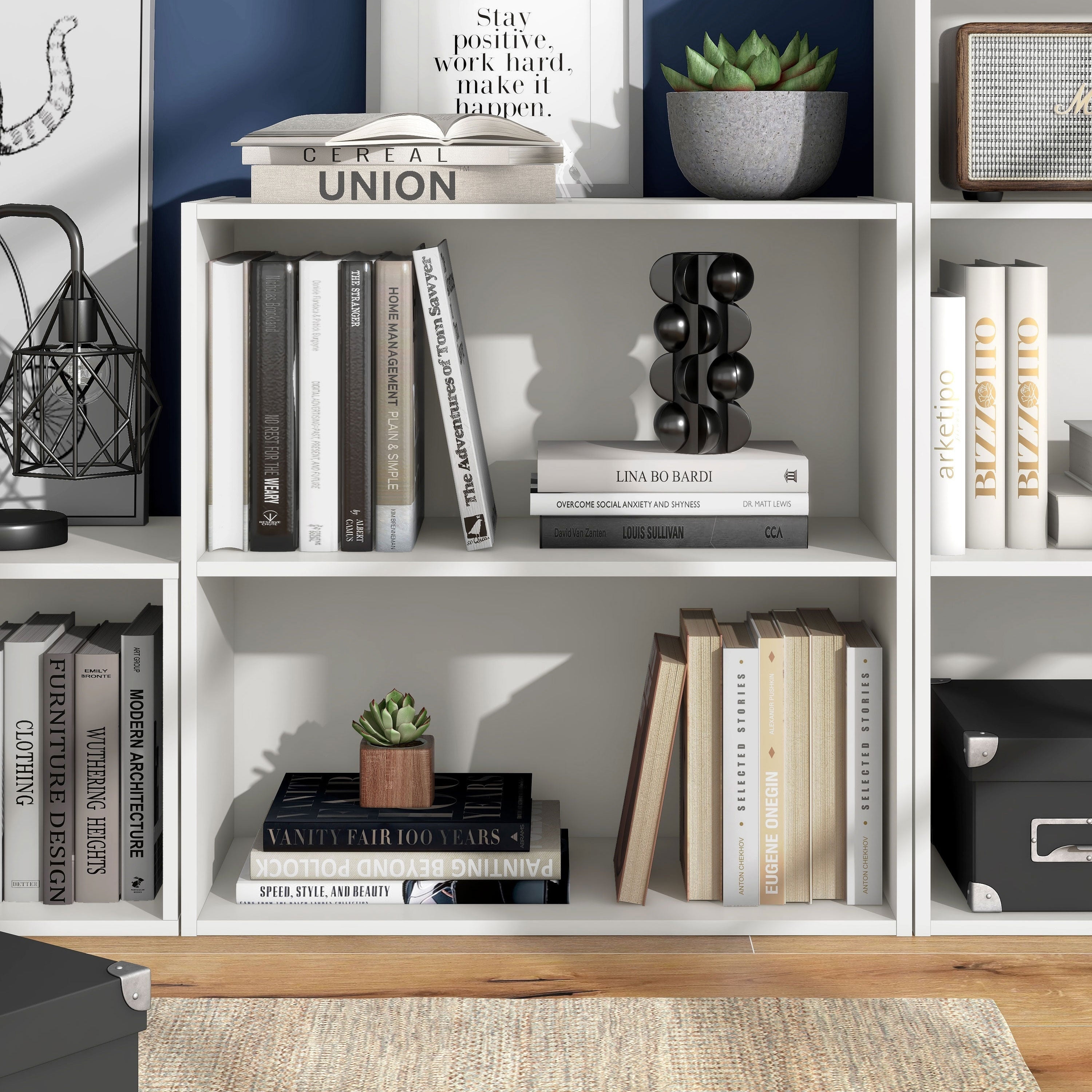 DH BASIC Modern Wood Customizable Stackable Storage Organizer - Cube Shelves, Drawer Cabinet, Bookcase with Doors by Denhour