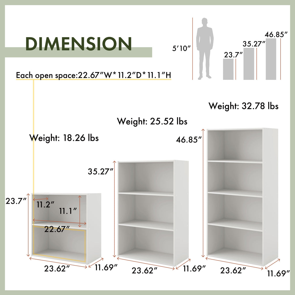 DH BASIC Modern Wood Customizable Stackable Storage Organizer - Cube Shelves, Drawer Cabinet, Bookcase with Doors by Denhour
