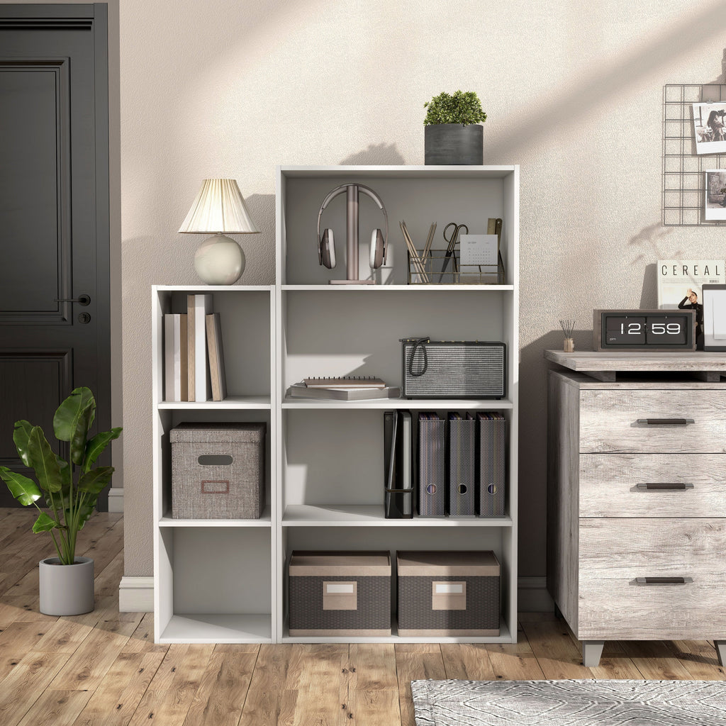 DH BASIC Modern Wood Customizable Stackable Storage Organizer - Cube Shelves, Drawer Cabinet, Bookcase with Doors by Denhour