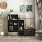 DH BASIC Modern Wood Customizable Stackable Storage Organizer - Cube Shelves, Drawer Cabinet, Bookcase with Doors by Denhour