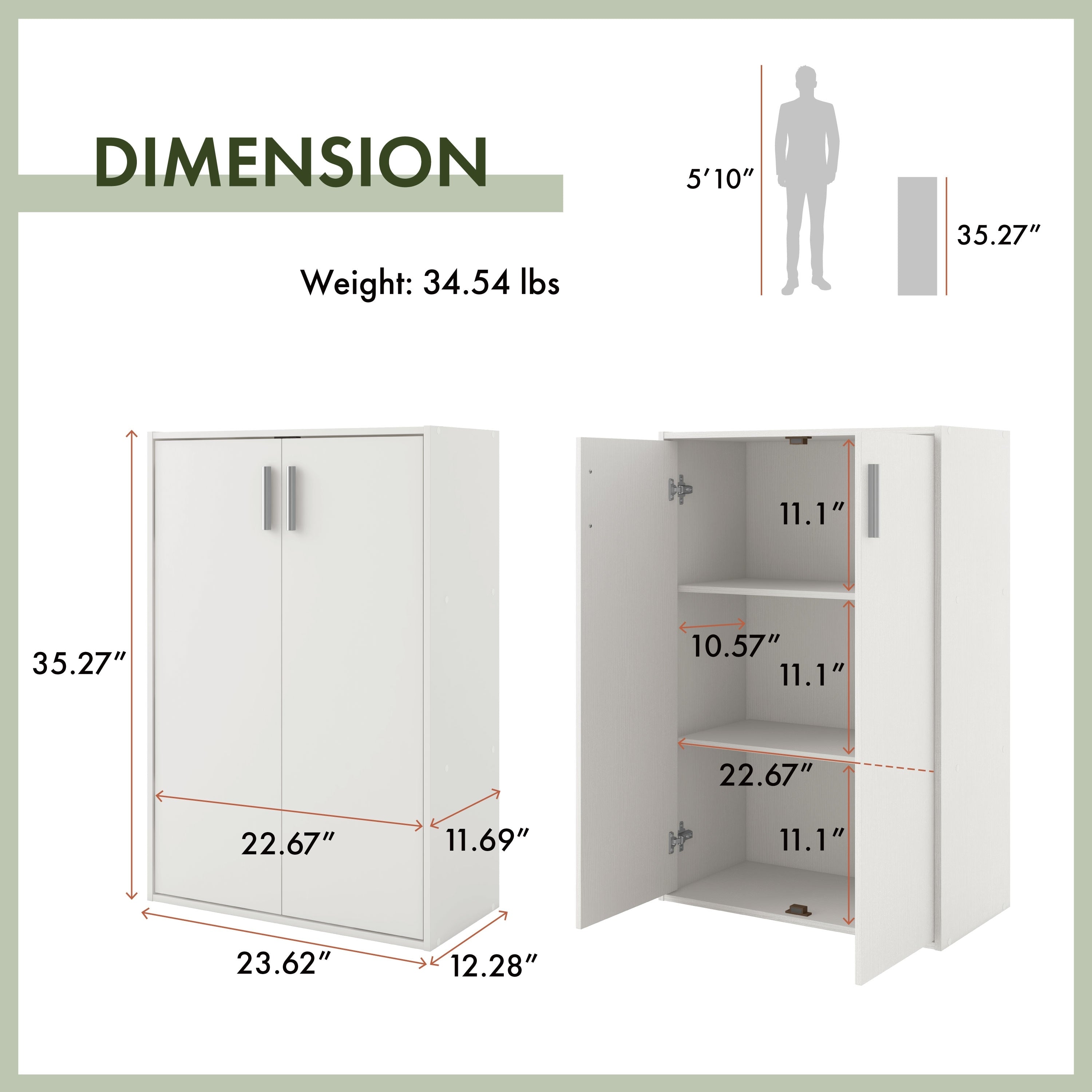 DH BASIC Modern Wood Customizable Stackable Storage Organizer - Cube Shelves, Drawer Cabinet, Bookcase with Doors by Denhour