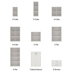 DH BASIC Modern Wood Customizable Stackable Storage Organizer - Cube Shelves, Drawer Cabinet, Bookcase with Doors by Denhour