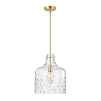 Daelan Clear Dimpled Glass Single Light Pendant Light - 12in