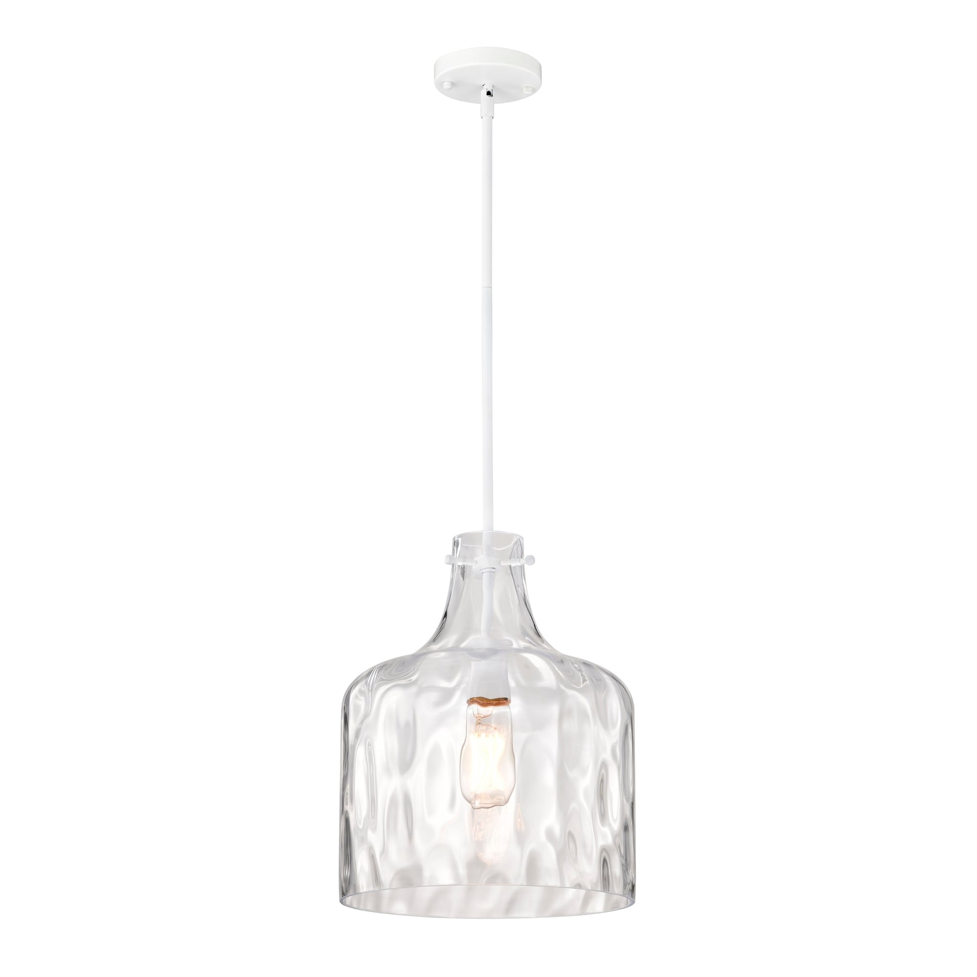 Daelan Clear Dimpled Glass Single Light Pendant Light - 12in
