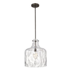 Daelan Clear Dimpled Glass Single Light Pendant Light - 12in