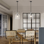 Daelan Clear Dimpled Glass Single Light Pendant Light - 12in