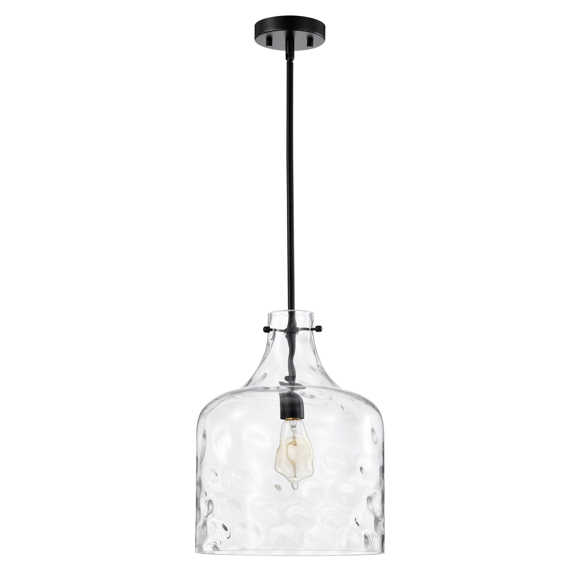 Daelan Clear Dimpled Glass Single Light Pendant Light - 12in