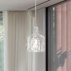 Daelan Clear Dimpled Glass Single Light Pendant Light - 12in