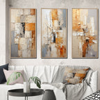 Designart Abstraction I Abstract Framed Wall Art Set Of 3 Frame Gallery Wall Set For Home Decor