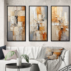 Designart Abstraction I Abstract Framed Wall Art Set Of 3 Frame Gallery Wall Set For Home Decor