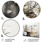 Designart Bohemian Earthly Floral Collage I Abstract Metal Wall Art Living Room