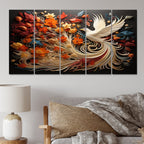 Designart Christianity Pentecost Fire Spiritual Multipanel Wall Art Living Room set