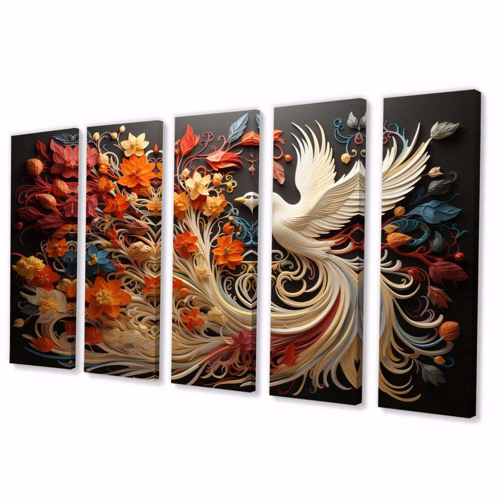 Designart Christianity Pentecost Fire Spiritual Multipanel Wall Art Living Room set