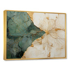 Designart Green Gold Minimalism Poteries I Abstract Spirals Framed Wall Art Living Room