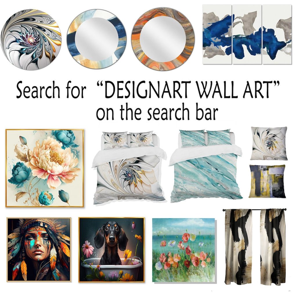 Designart Minimalism Beige And Grey Wave Horizon I Coastal Minimalism Framed Wall Decor